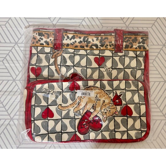 NWT$150 2025 Cat Kitty Brighton Canvas Wild Love Tote Travel Beach - Picture 3 of 7